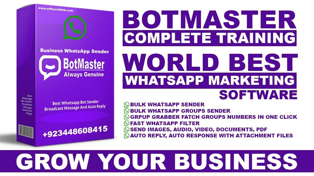 Botmaster Whatsapp Bulk Message Sender and Marketing Software - YouTube