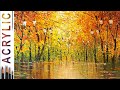 Fall colors. How to paint landscape 🎨ACRYLIC tutorial DEMO