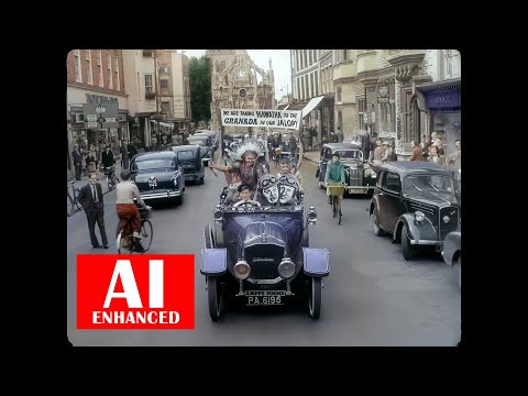 Notting Hill Gate, London, 1970. Street Scenes. AI Enhanced. Colour Documentary Edit. HD