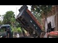 See heavy work truck, brick truck for house construction || Xe tải chở gạch và đổ ben