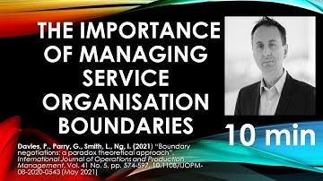 (10 mins - more theory) The Importance of managing service organisation boundaries