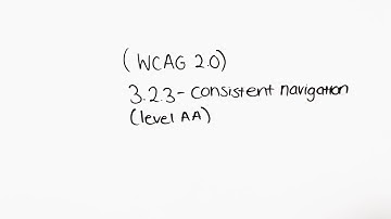 3.2.3 - Consistent Navigation(Level AA)