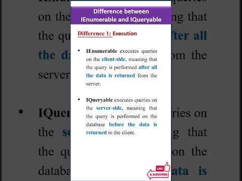 Difference between IEnumerable and IQueryable #Csharp #techinterviews #interviewpreparation #java