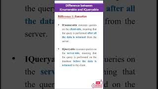 Difference between IEnumerable and IQueryable #Csharp #techinterviews #interviewpreparation #java