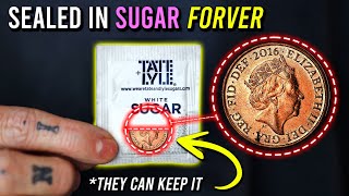 IMPOSSIBLE￼ Coin in SUGAR Packet Trick - TUTORIAL