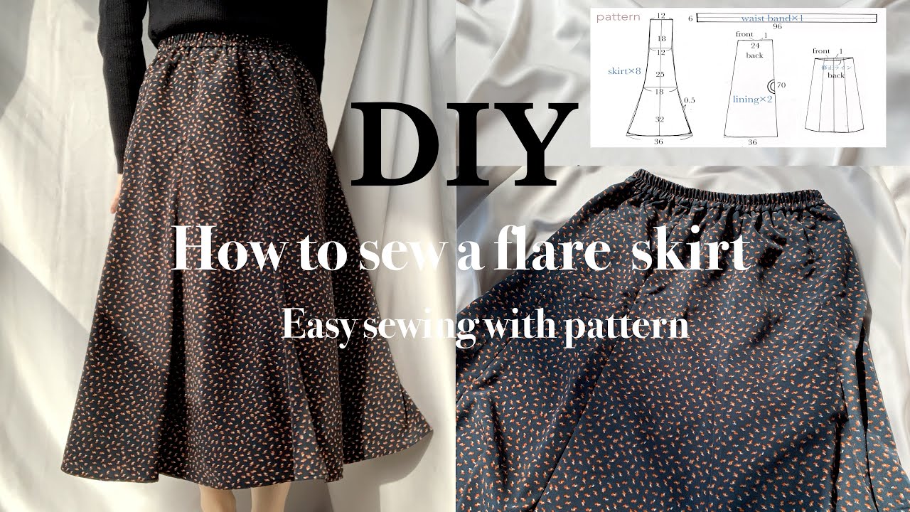 How to sew a flare skirt - YouTube