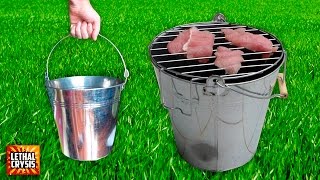 Thumbnail image for Cómo hacer una Barbacoa Portátil en un Cubo | Bucket BBQ
