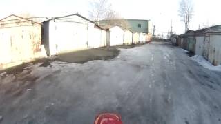 На мотоцикле зимой || motorcycle in the winter