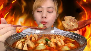 Mukbang bakso urat dan baso aci kuah pedas hot jeletot