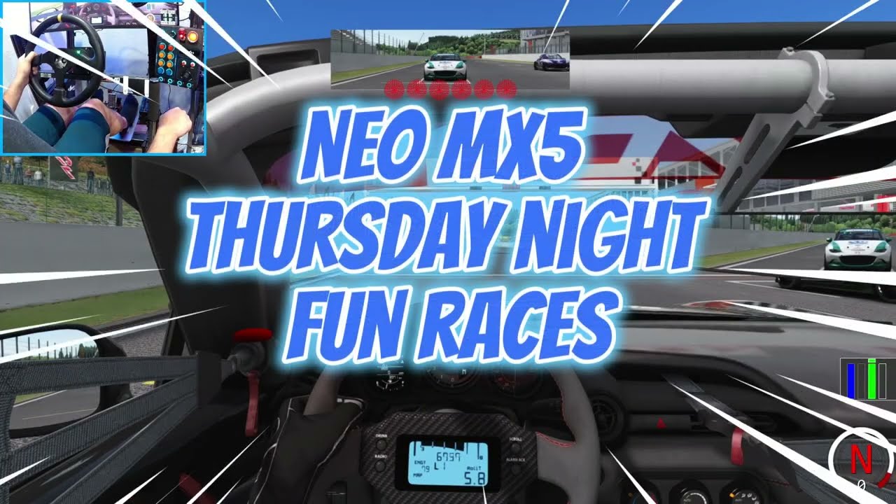 Thumbnail for Friendly Thursday night MX5 Cup racing - NEO MX5 - Wheel gameplay