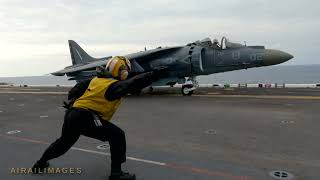 Marine AV-8B Harriers Land and Launch from USS Kearsarge