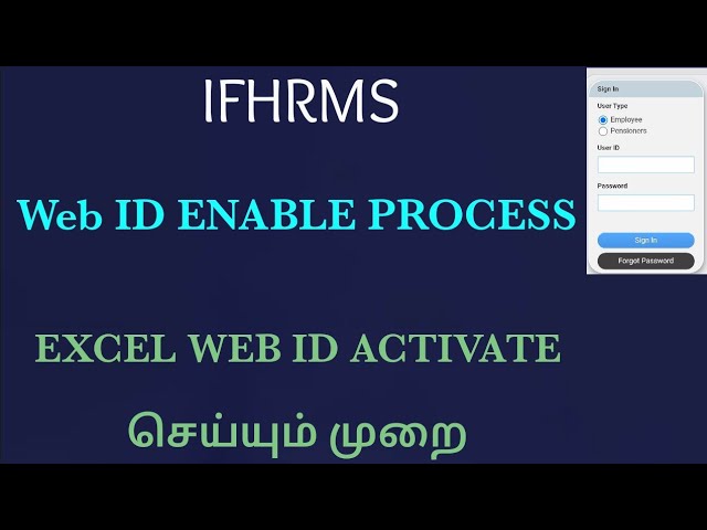 Web id settings for ifhrms. Ifhrms webid settings. excel webid settings in tamil class=