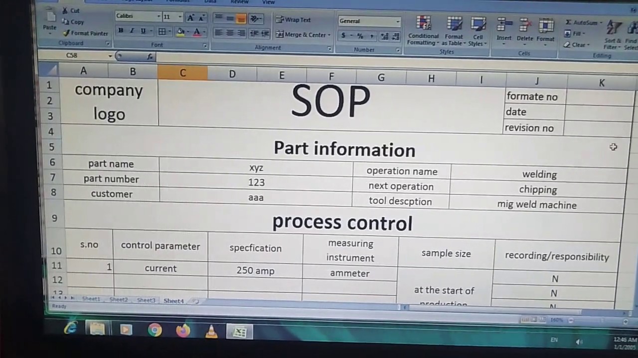 how-to-make-sop-in-excel-for-quality-department-youtube