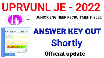 UPRVUNL JE ANSWER 2022 | UPRVUNL JUNIOR ENGINEER ANSWER KEY OUT SHORTLY |UPRVUNL ALL POST ANSWER KEY