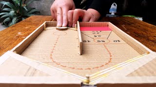 How To Make Desktop Shuffleboard Game from Cardboard