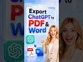 How to Save ChatGPT Conversations as PDF & Word