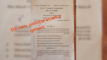5th sem. political science generic question paper 2022(jammu university)