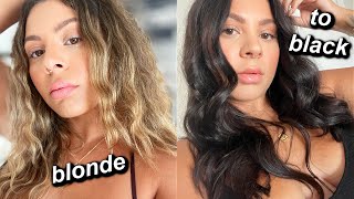 HOW TO: BLONDE TO BLACK/DARK BROWN LIKE A PRO | HOW TO FILL HAIR WHEN GOING DARKER