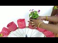 Plastic Bottle Flower Pots With cycle Rim /Planter Ideas/Plastic Bottle  Pot/ORGANIC GARDEN