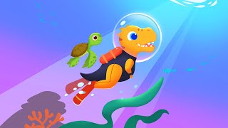 Dinosaur Aqua Adventure🐧 - Dino Fun Under the Sea  | Kids Learning | Children Games | Yateland