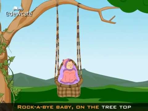 Edewcate english rhymes - Rock a bye baby lullaby rhyme for toddlers