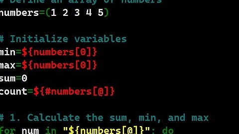 learn bash script linux , create min max sum count statistic in bash