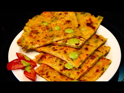 DELICIOUS CHICKPEA VEGETABLE PANCAKES IN LESS THAN 10 MINUTES WITH GREEN ONION CHUTNEY