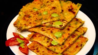 DELICIOUS CHICKPEA VEGETABLE PANCAKES IN LESS THAN 10 MINUTES WITH GREEN ONION CHUTNEY