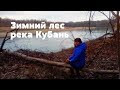 Зимний лес. Река Кубань. Поиск грибов.