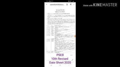 PSEB 10th Revised Date Sheet 2020