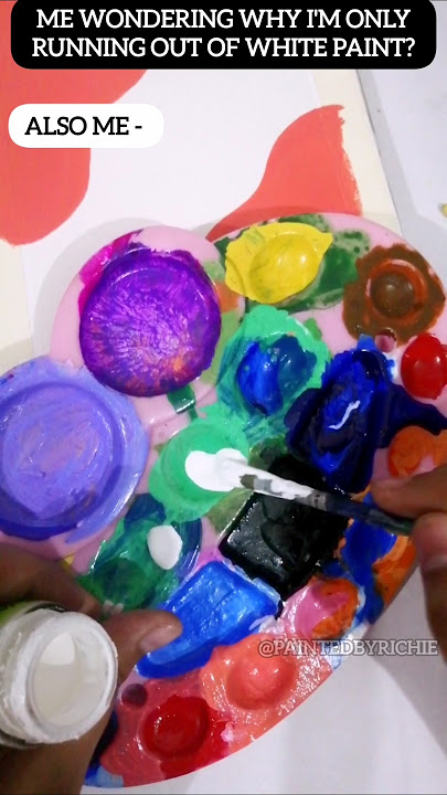 Does your white paint also get over quickly? #artistlife #acrylicpainting #paintingstruffles #viral