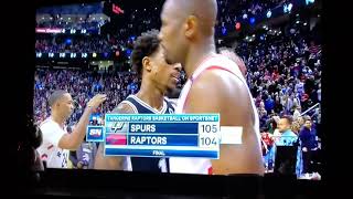 DeMar DeRozan and Serge Ibaka shake hands after the game