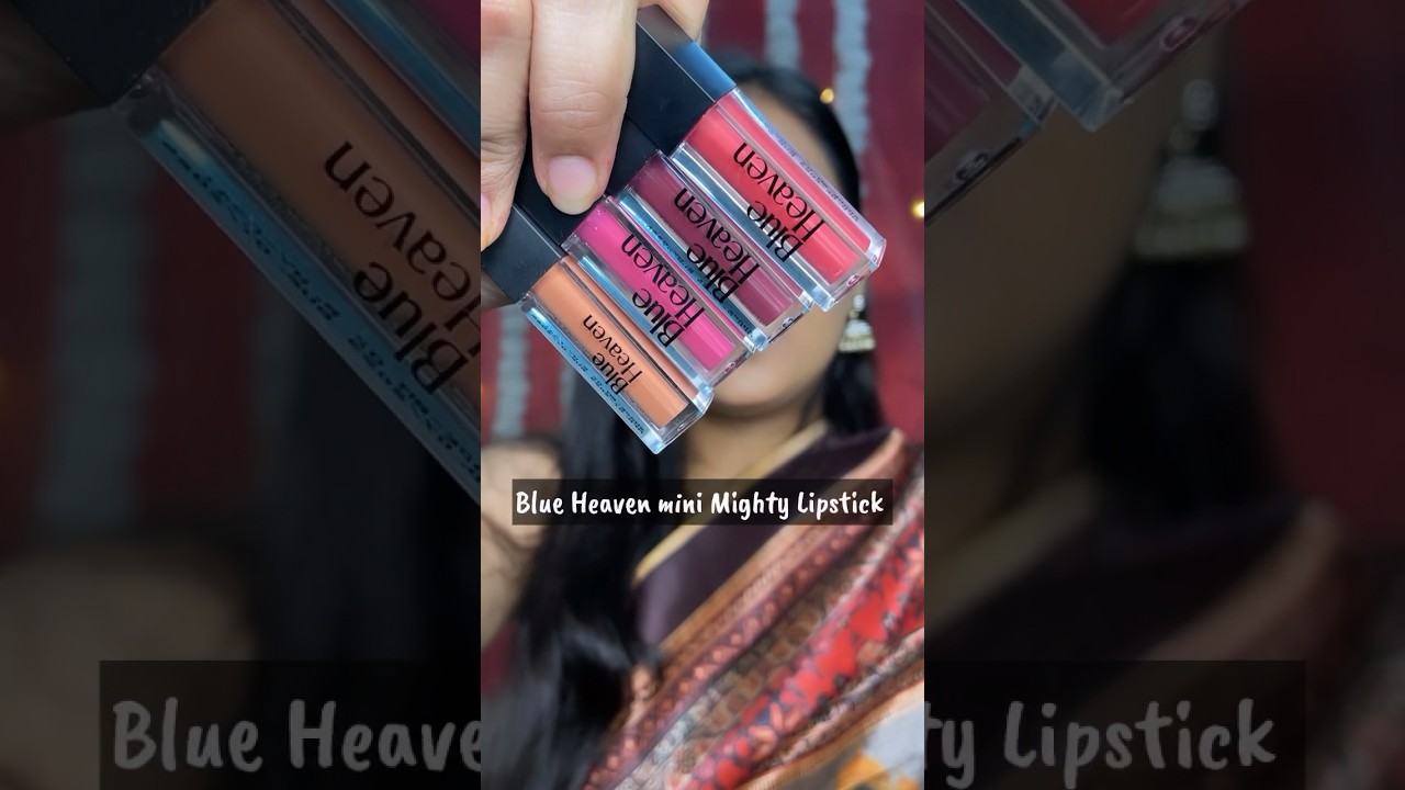 Blue Heaven Minis but Mighty Lipstick Swatches| Blue Heaven 4 Lipstick Set 