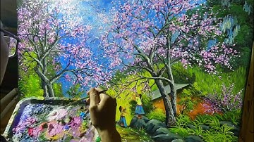 Tranh vẽ sang nước Đức - Tranh phong cảnh Tây Bắc vùng cao 2022