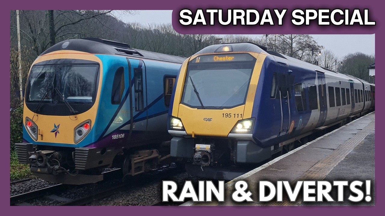 Транспеннинские горы меняют маршрут из-за дождя на железнодорожной станции Хебден-Бридж | Специал...