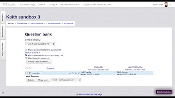 Moodle question bank overview and question creation