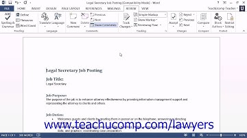 Microsoft Word 2013 Training for Lawyers: Using the Document Inspector, Tutorial Lesson 24.6