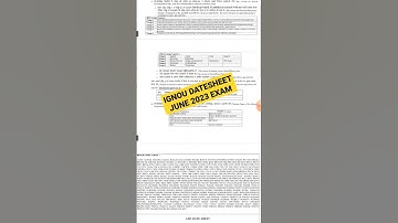 Ignou datesheet for June 2023 examination #ignou #ignoudatesheet #ignousolvedassignment