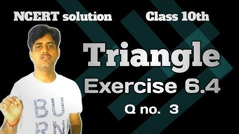 Q no 3 Triangle Exercise 6.4 NCERT Solution Area Of Two Similar Triangle