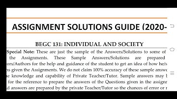 BEGC 131 Ignou Solved Assignment 2020-21