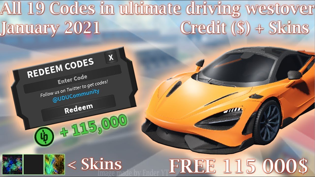 All 19 Codes In Ultimate Driving free 115K January 2021 YouTube