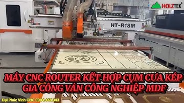 MÁY CNC 1 ĐẦU ROUTER THAY DAO KẾT HỢP CỤM CƯA KÉP HT-R1SM.