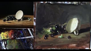 Painting a Tea Cup and Grapes - Oil Painting Lesson