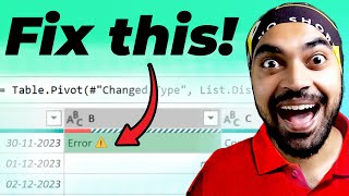 how to fix pivoting errors in power query
