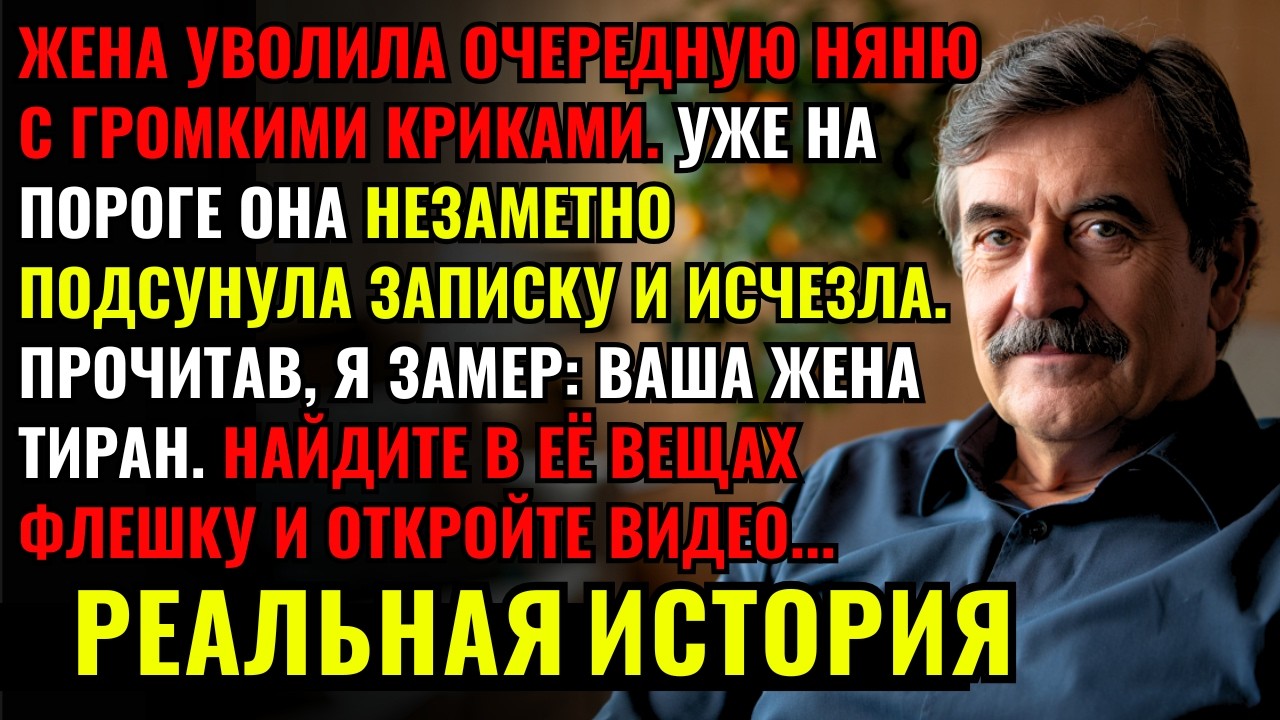 ЖЕНА УВОЛИЛА очередную няню с громкими скандалом. Уходя она ТАЙКОМ ПОДСУНУЛА мне записку: БЕРЕГИТЕСЬ