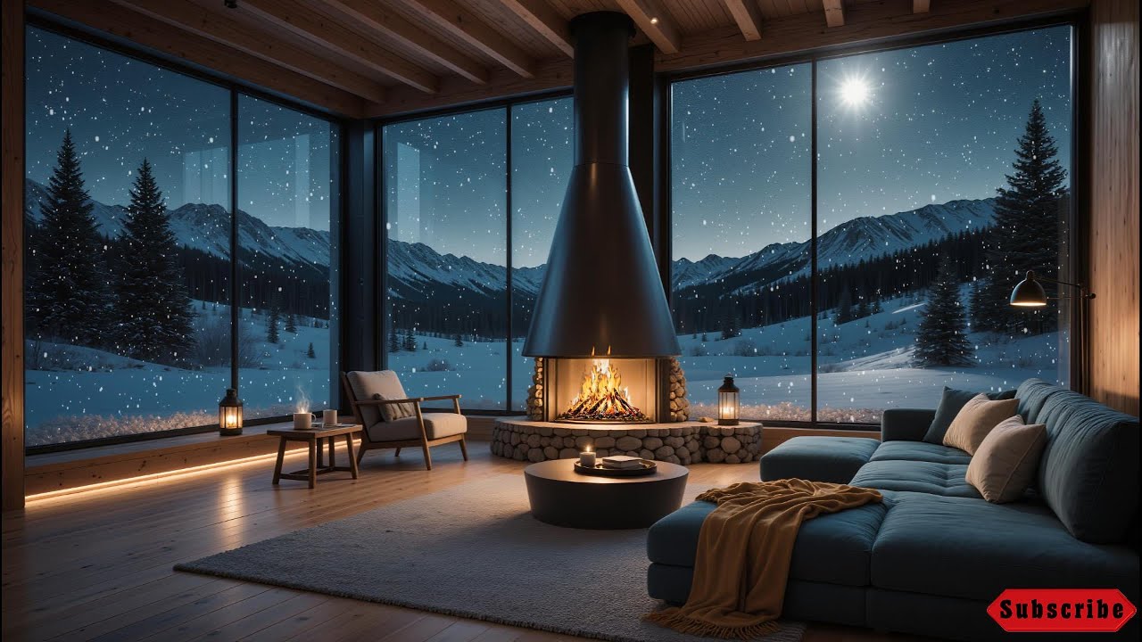Winter Night Jazz Piano | Cozy Fireplace Music for Sleep & Calm - YouTube
