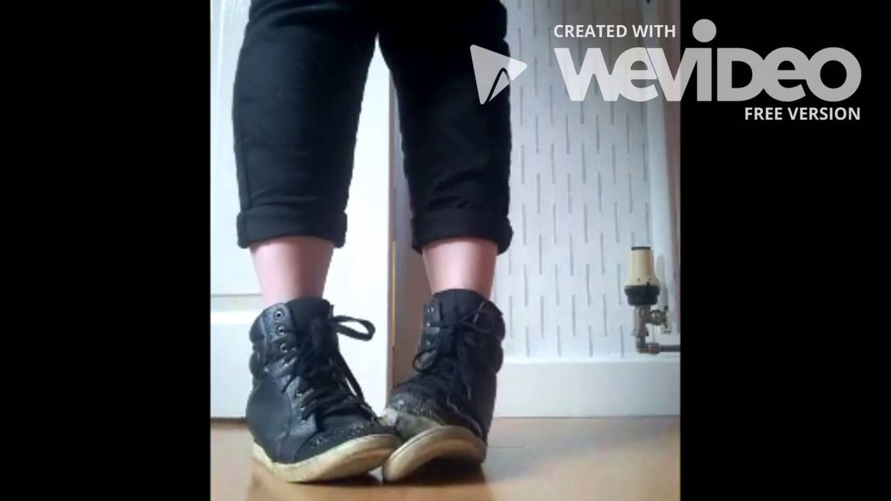 Trashed/Well Worn Black Hidden Wedge Trainers!