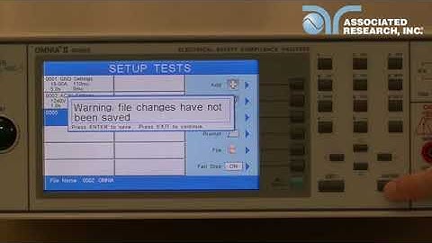Série OMNIA II - Associated Research - Configurer un test et connecter votre DUT