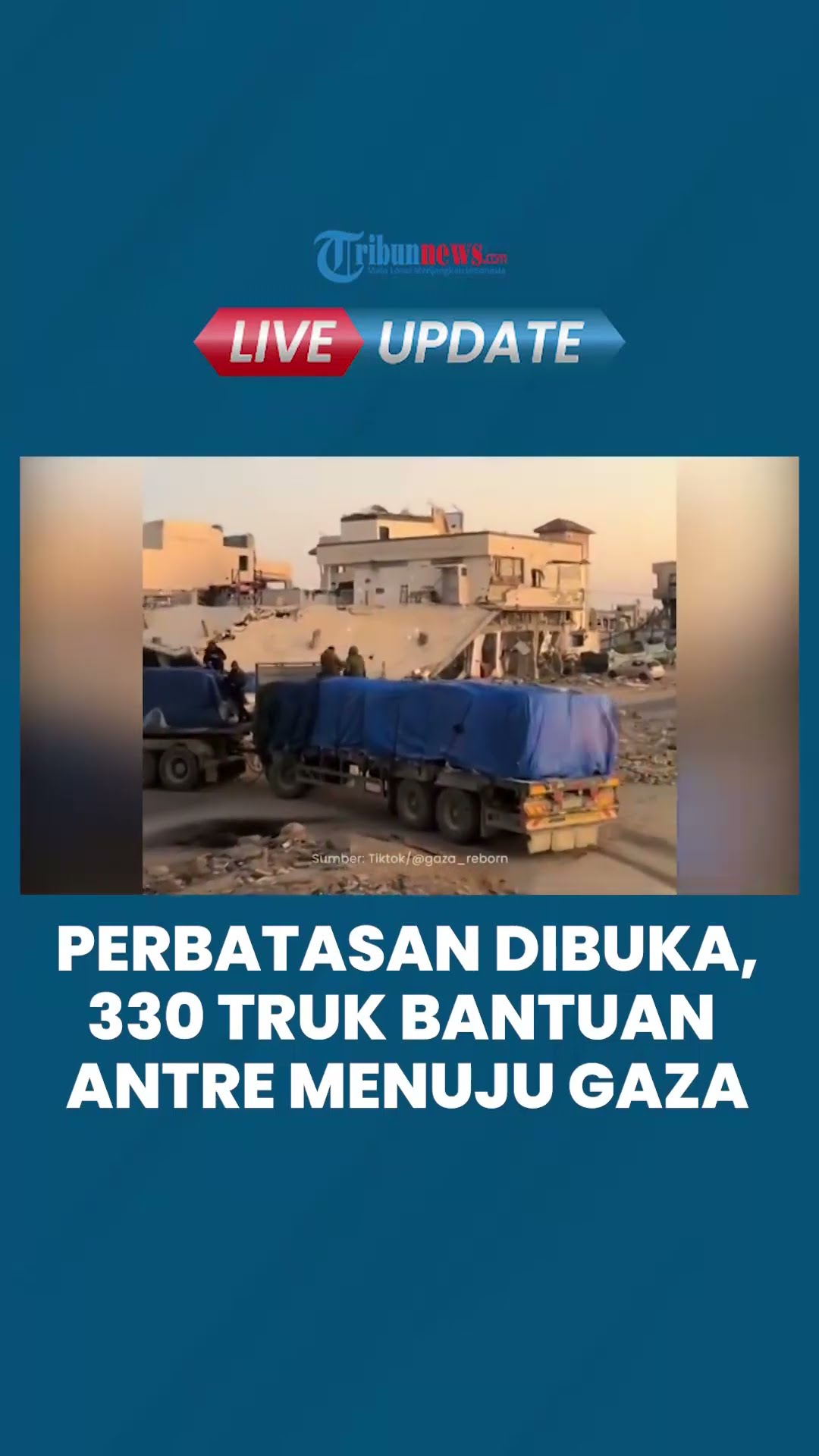 330 Truk Bantuan Akhirnya Masuk ke Jalur Gaza setelah Gencatan Senjata Israel Hamas Resmi Terlaksana