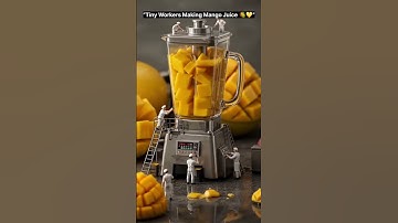 Hard work in mini world! These tiny chefs are crafting the perfect mango juice 😋 #asmr #like #